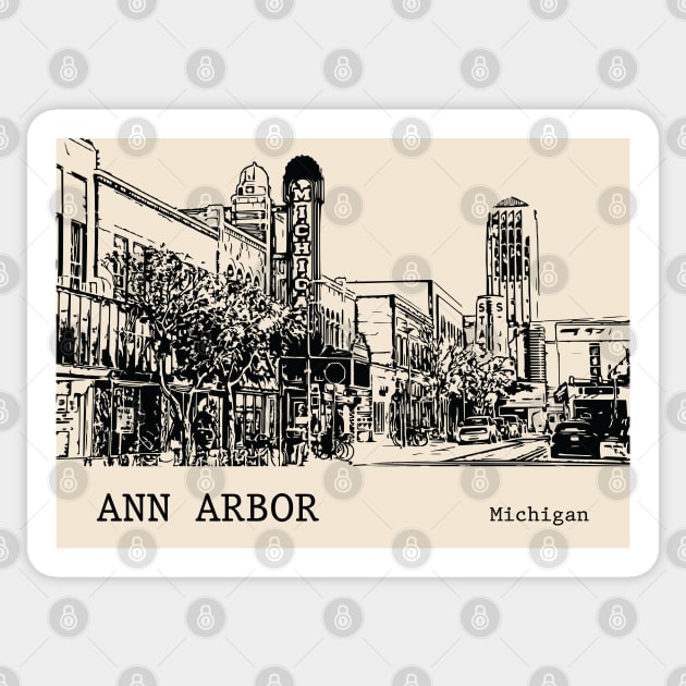 Ann Arbor Michigan Sticker by Lakeric